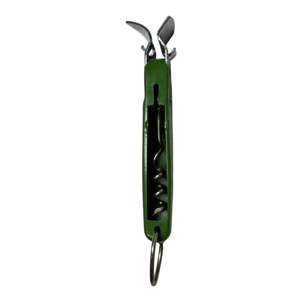 Vintage EKCO Can Bottle Opener Lime Green Retractable Corkscrew Multifunctional‎